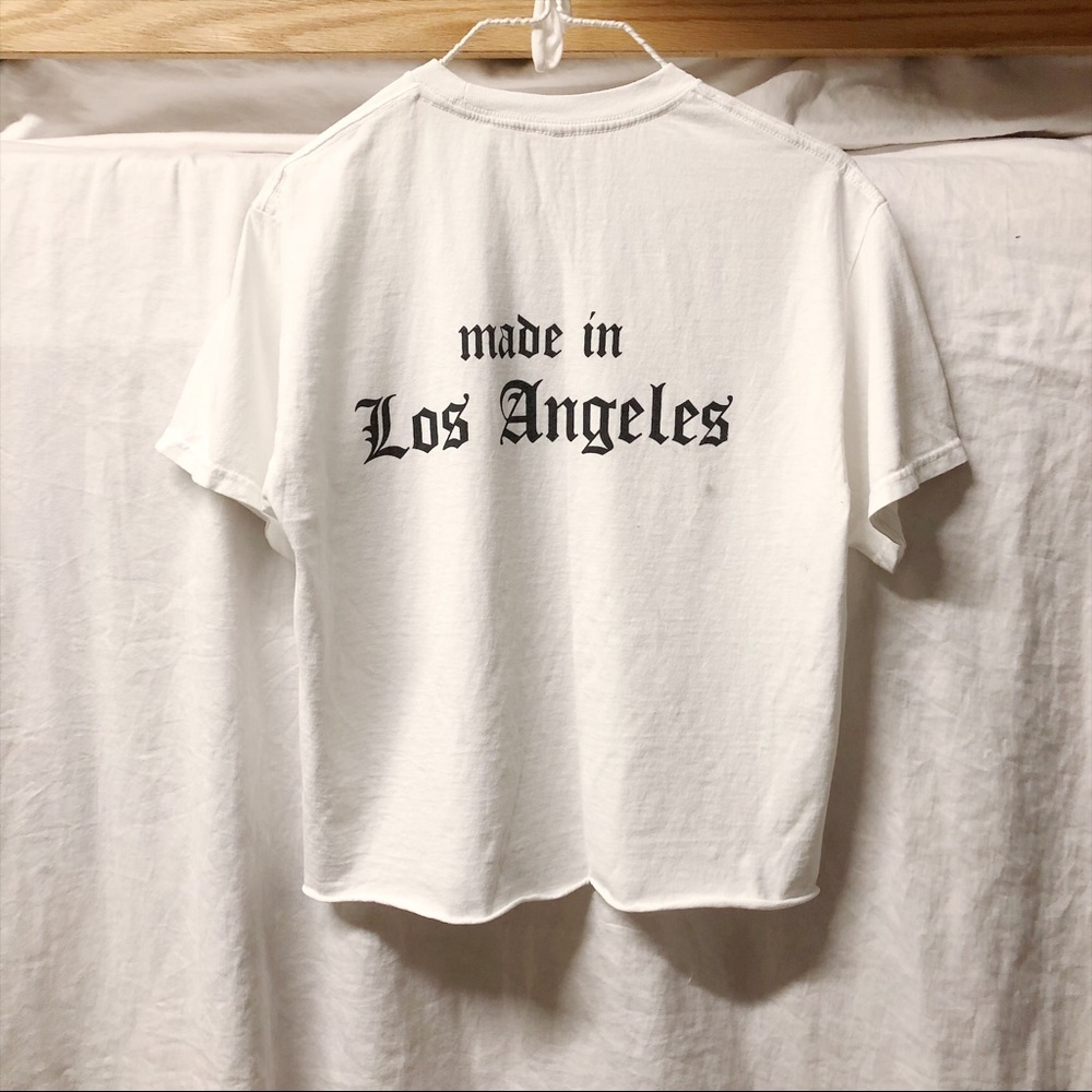 NWOT Made in LA Aleena White Black Graphic Tee - Picture 2 of 8